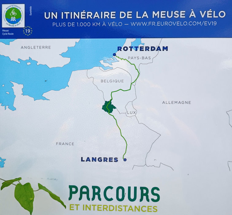 map of the voie verte of the Meuse