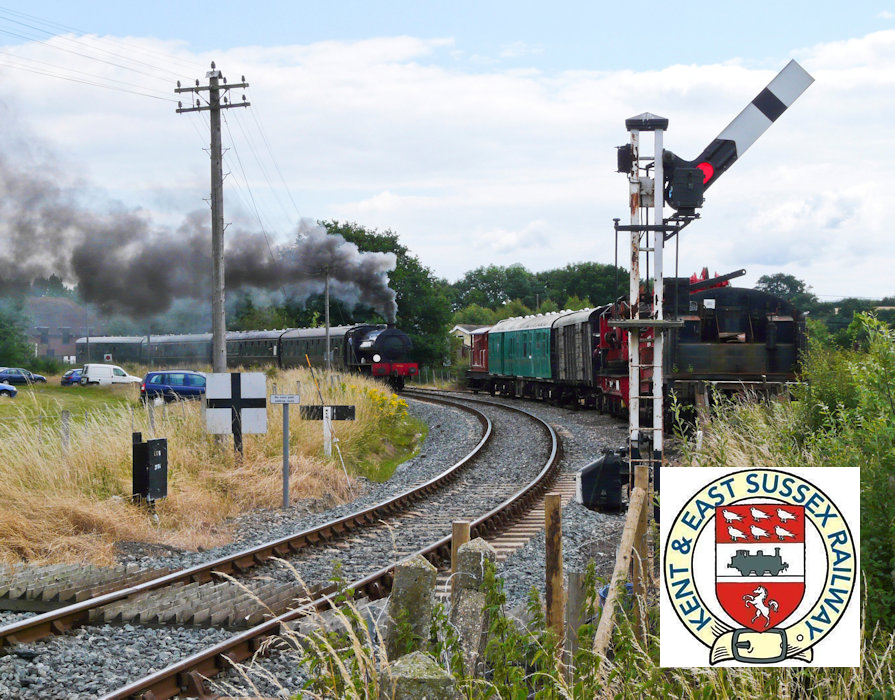 kent & east sussex railway - train nearing a signal