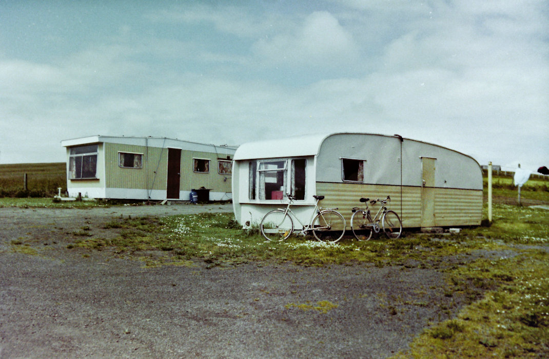 our holiday caravan (with rented bikes)