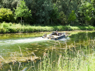 Cycling the Somme - Canal maintenance vessel 2