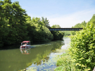 Cycling the Somme - Virginie de Somme bridge 2 with boat