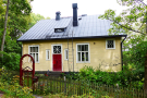 Jyvaskyla university old campus - wooden house - please note ladders to clear snow from te roof