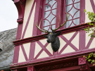 France 2022 - Castle of Regnière-Écluse - deer head on the castle outer court
