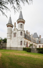 France 2022 - Castle of Regnière-Écluse - tower details from outide the court