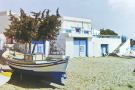 milos 1988 - around adamantas - fisherman's shed with boat