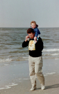 Our first visit to Wadden island Ameland (june 1993) -  Elvin on Arie's shoulders