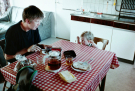 Our first visit to Wadden island Ameland (june 1993) - Breakfast inside our holiday cottage