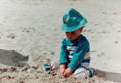 Our first visit to Wadden island Ameland (june 1993) - Elvin wondering if this is all there is