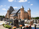 axe vert - autreppes to beaurain - fortified church at beaurain cemetery