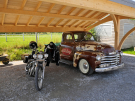 axe vert - autreppes to beaurain - american classic car at the restaurant of marly sur oise