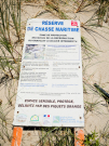 france 2022 - bay of the authie - sign of the protection program for the collared plover