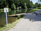 cycling the somme - long - boat ramp at weir