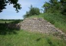 illusion of sandbags on dyke