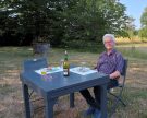 eating in the shadow of a tree