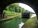 a boat entering the tunnel