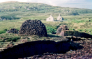 hebrides 1980 north-uist; peat stacks at hoe beg