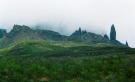 hebrides 1980 skye - old man of storr in the rain