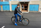 jyvaskyla finland city centre - elvin welcoming us on his bike