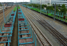 Jyvaskyla railway station - empty wagons for woof transport