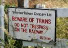 kent & east sussex railway 2008 - sign beware of trains