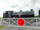 kent & east sussex railway - train passing a gate