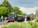 kent & east sussex railway - two trains passing each other