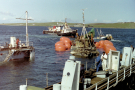 shetland 1989 - lerwick - salvaging a fishing boat