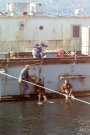 shetland 1989 - lerwick - salvaging a fishing boat