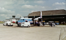 aberdeen airport with fokker friendship in front of arrivals