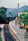 steam railways in britain1979 -  keighley and worth valley railway - arrival of train at haworth station