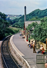 steam railways in britain1979 - keighley and worth valley railway - people waiting at haworth station