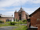 thierache - fortified church of wimy - seen from a garden