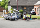 thierache - fortified church of wimy - parking lot