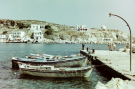 milos 1988 - trips on and around milos - pier at kimolos for the boat to milos 