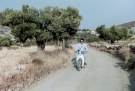 milos 1988 - trips on and around milos - arie on a better scooter
