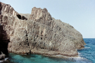 milos 1988 - trips on and around milos - basalt formation at the seaside
