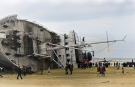 The end of Freighter Wan Chun which run aground in the Netherlands (Nov 1973) - the capsized ship