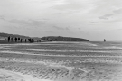 The end of Freighter Wan Chun which run aground in the Netherlands (Nov 1973 )- People walking to the capsized ship